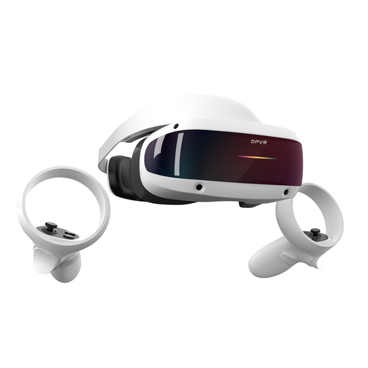 bitsmart Cuffie E4 VR DPVR, sistema di gioco di realtà virtuale PC GAME risoluzione 3664x1920, cuffie per realtà virtuale Plug and Play, nessuna stazione base richiesta con 2 controller